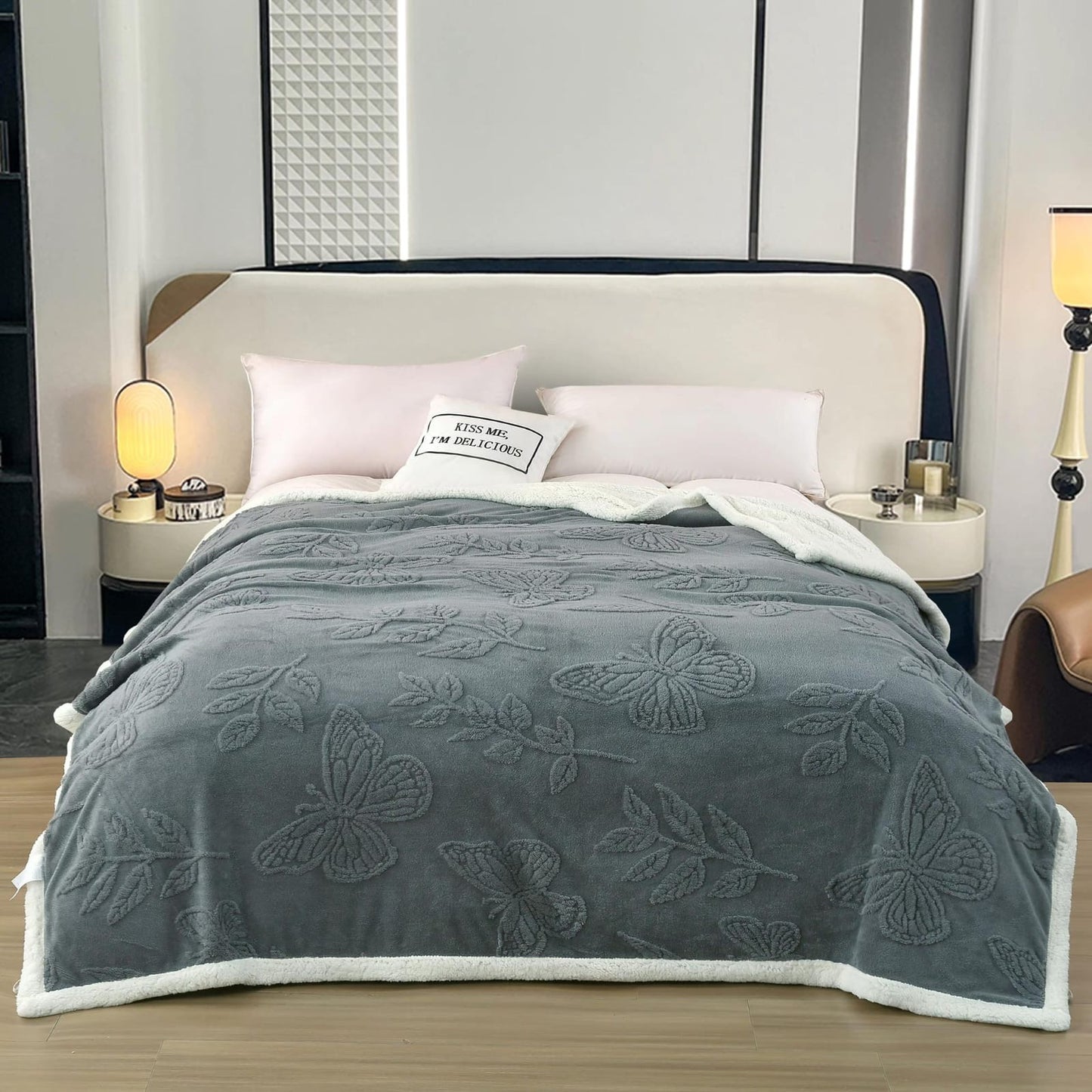 Buy 2 Get 1 Free | Butterfly Bliss: Lamb cashmere Fleece Blanket
