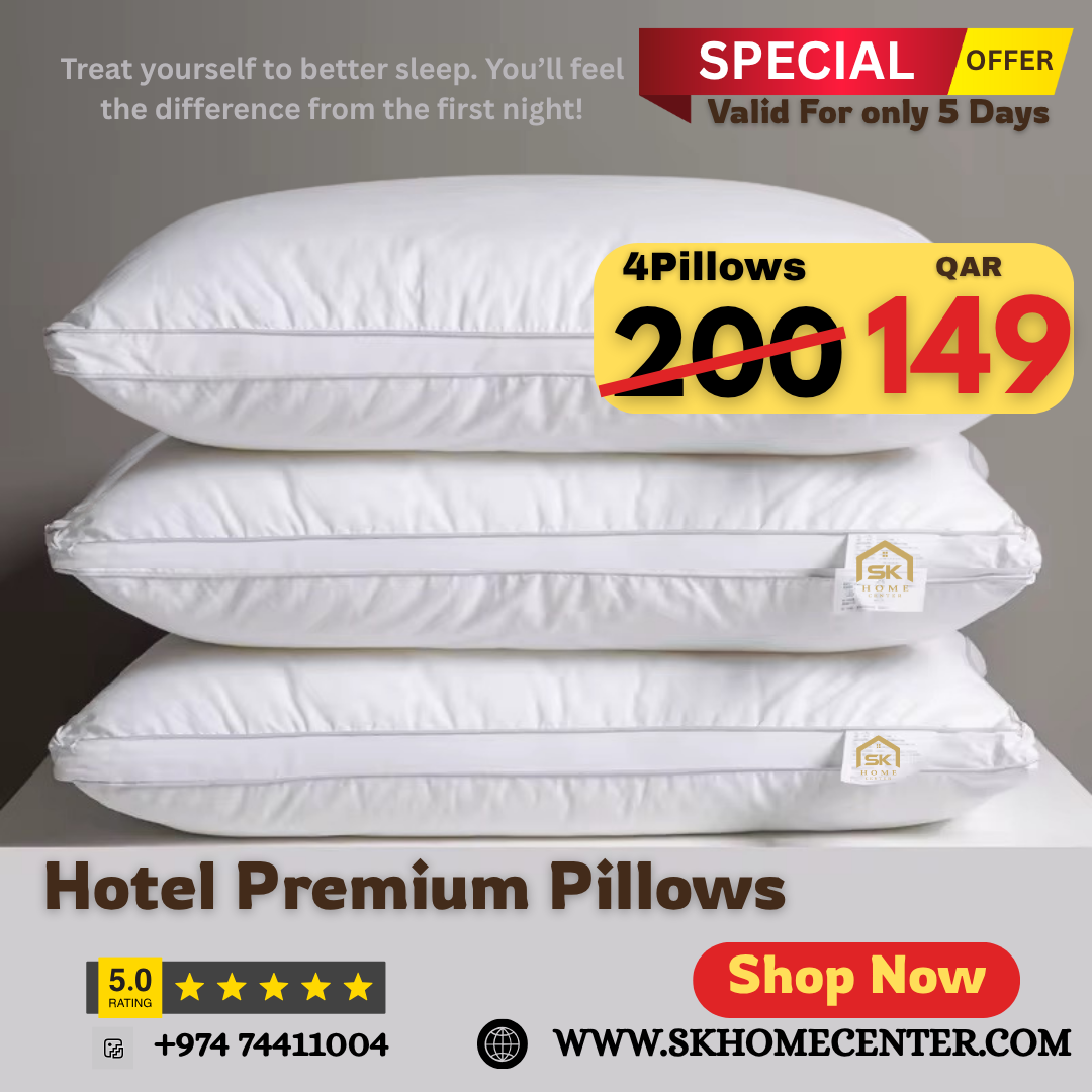 Hotel Premium Pillows 100% Cotton | 4Pillows QR 149!