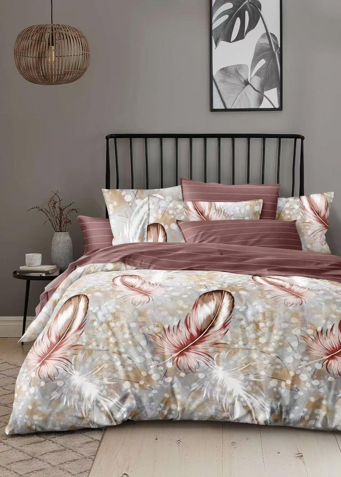 Floral print King size comforter 6 pieces set - 220 x 240cm