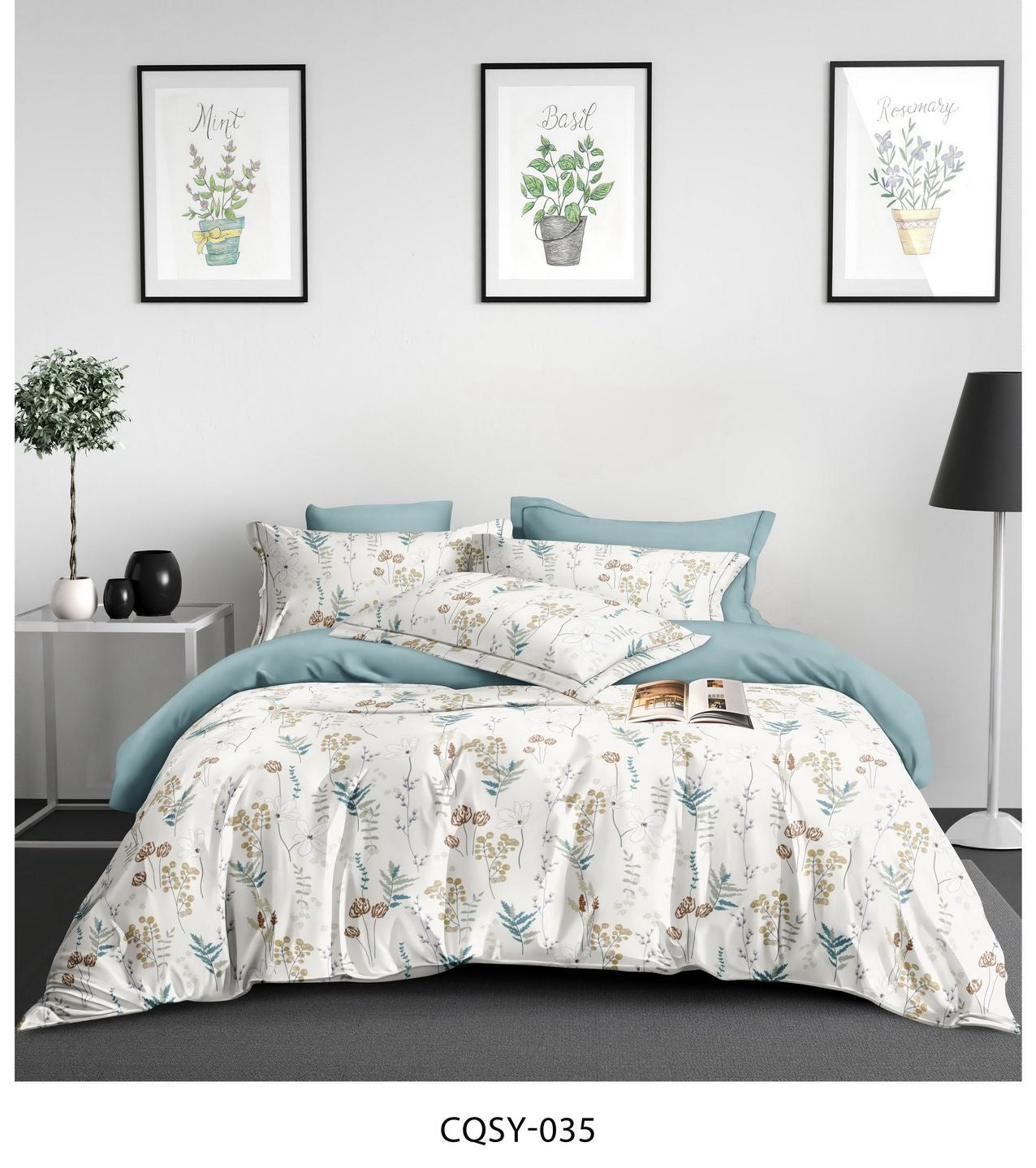 Elegant Floral King Size Comforter Set – 6 Pieces | Premium Cotton Fabric