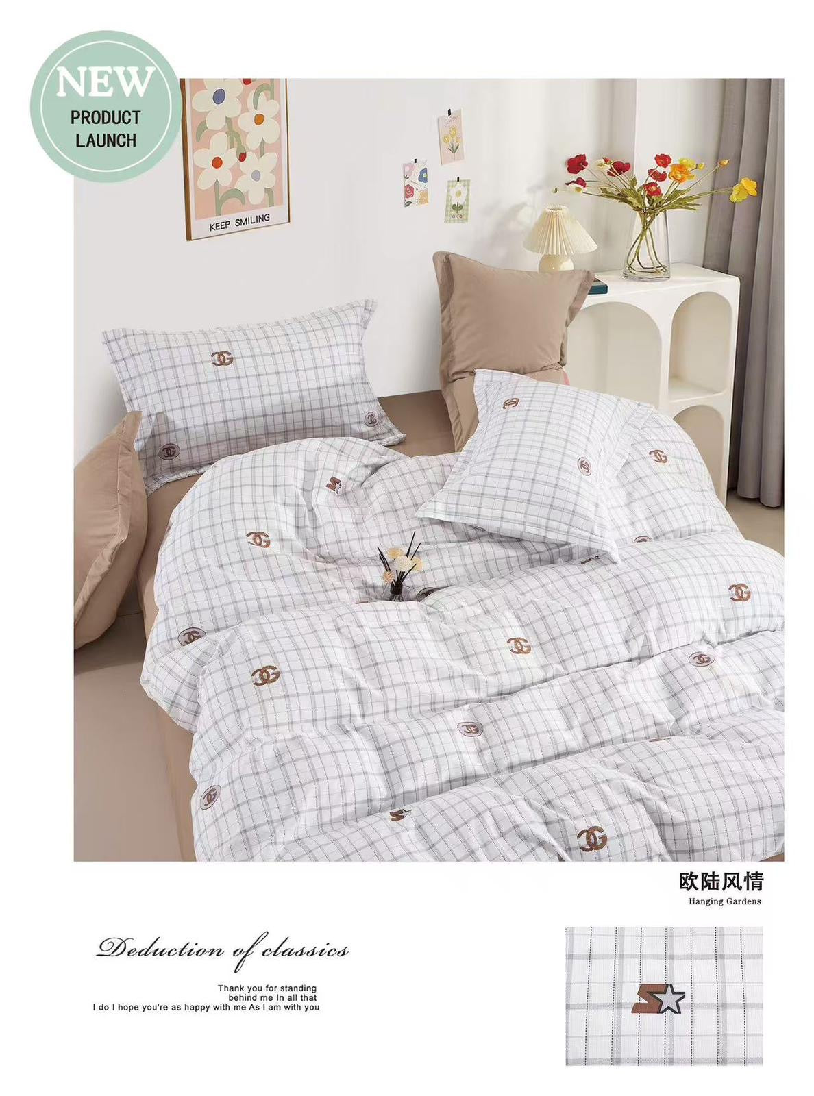 New Collection – Floral Cotton Comforter Set (Queen Size 4 Pcs set)