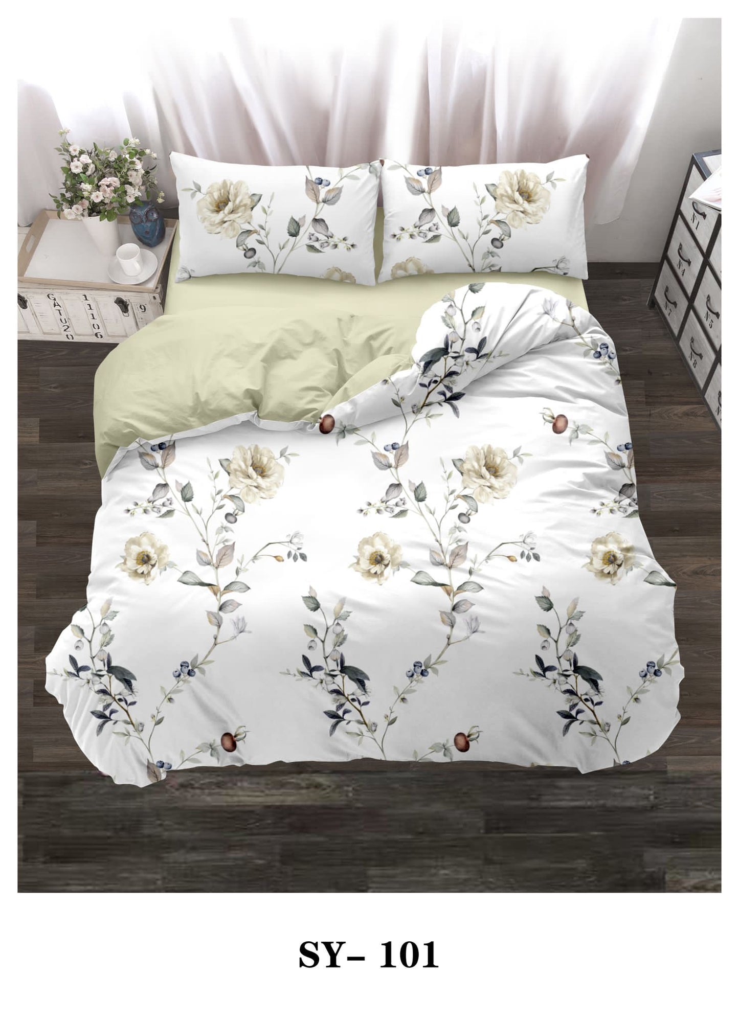 Floral King size comforter 6Pcs set - 220 x 240cm