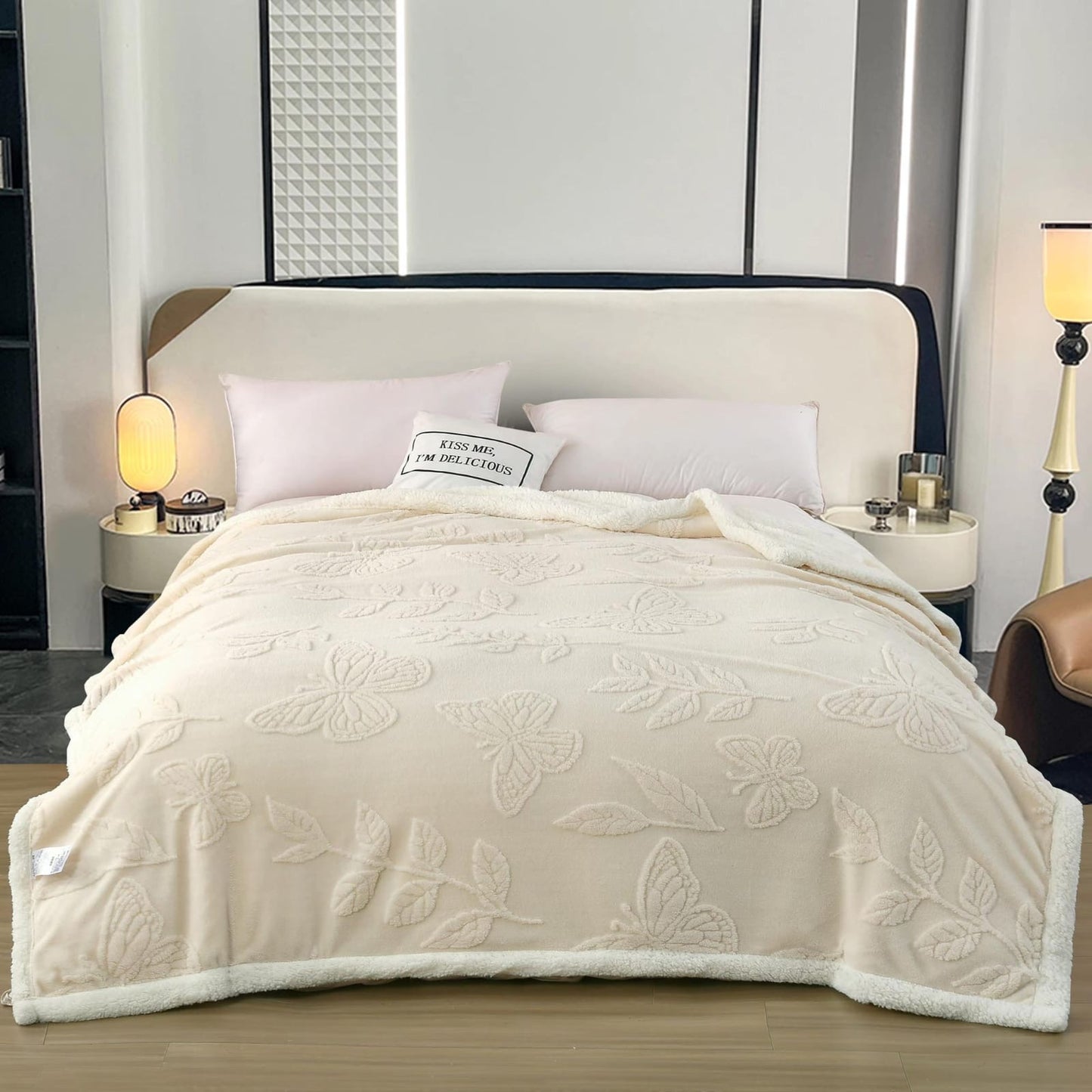 Buy 2 Get 1 Free | Butterfly Bliss: Lamb cashmere Fleece Blanket