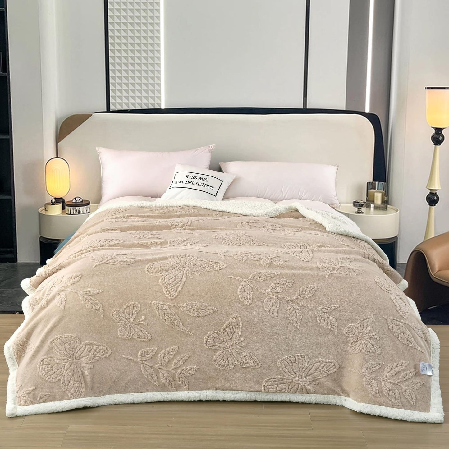 Buy 2 Get 1 Free | Butterfly Bliss: Lamb cashmere Fleece Blanket