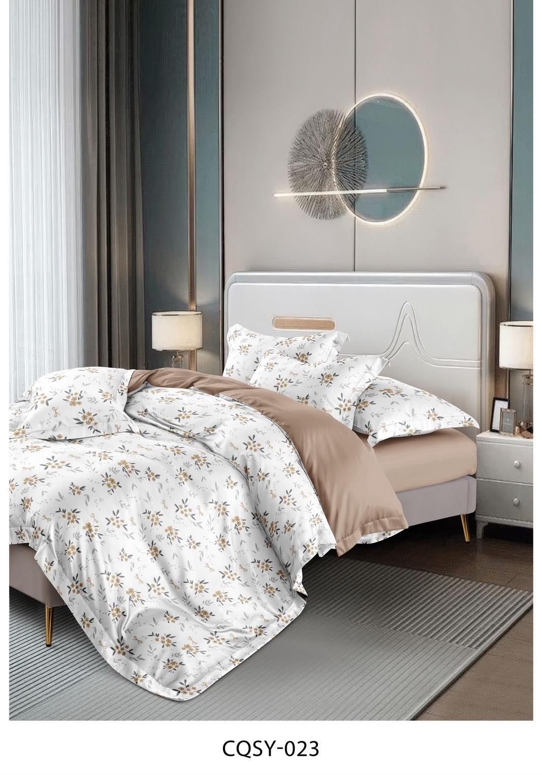Elegant Floral King Size Comforter Set – 6 Pieces | Premium Cotton Fabric