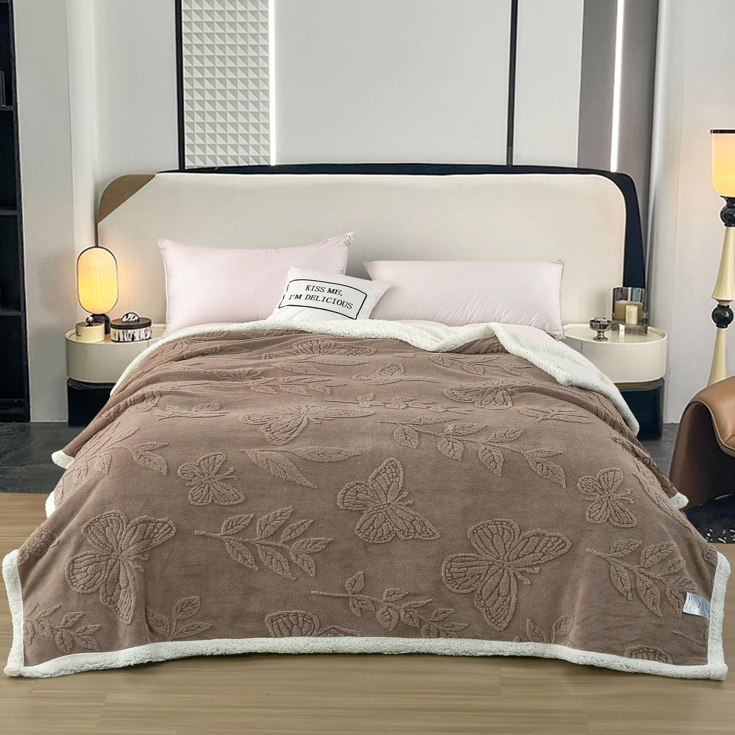 Buy 2 Get 1 Free | Butterfly Bliss: Lamb cashmere Fleece Blanket