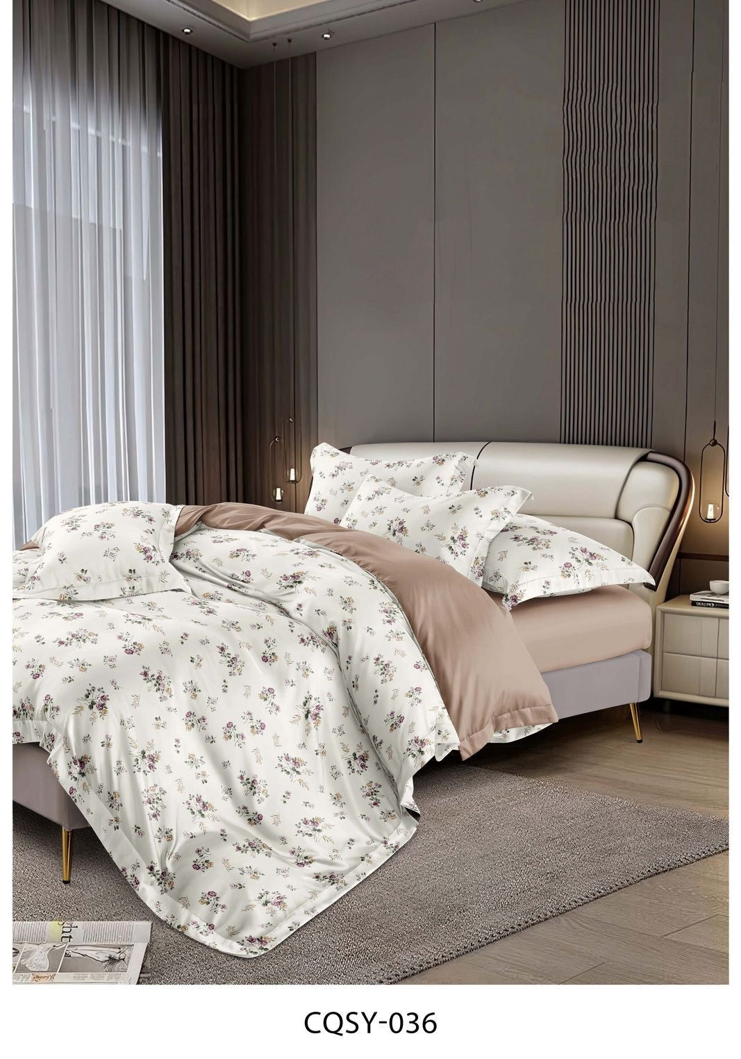Elegant Floral King Size Comforter Set – 6 Pieces | Premium Cotton Fabric