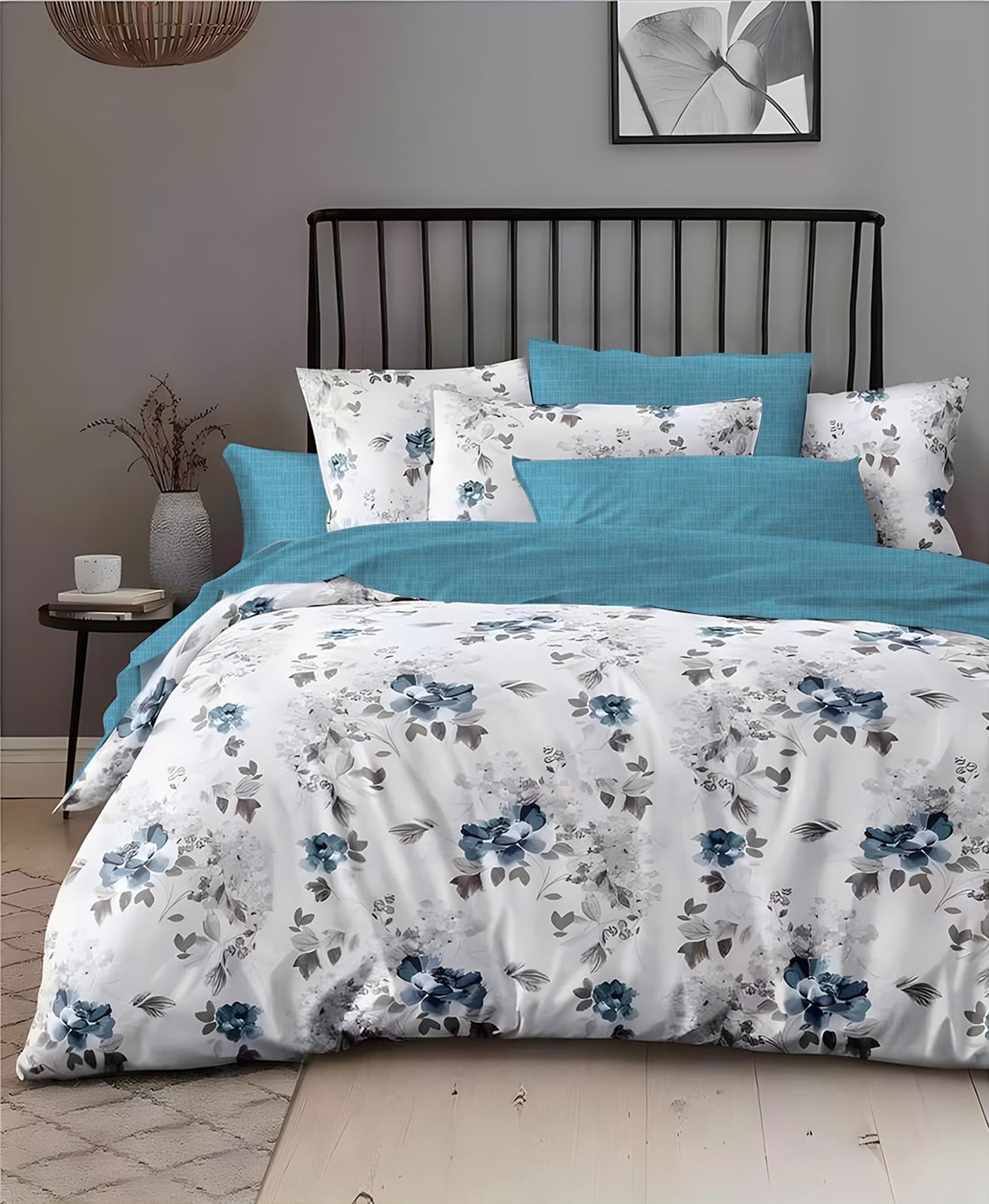 Floral print King size comforter 6 pieces set - 220 x 240cm