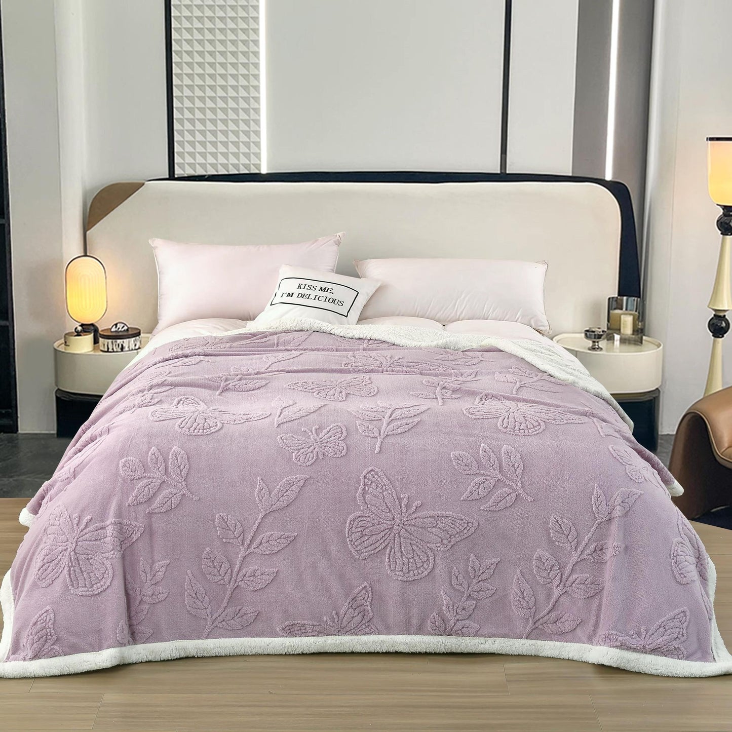 Buy 2 Get 1 Free | Butterfly Bliss: Lamb cashmere Fleece Blanket