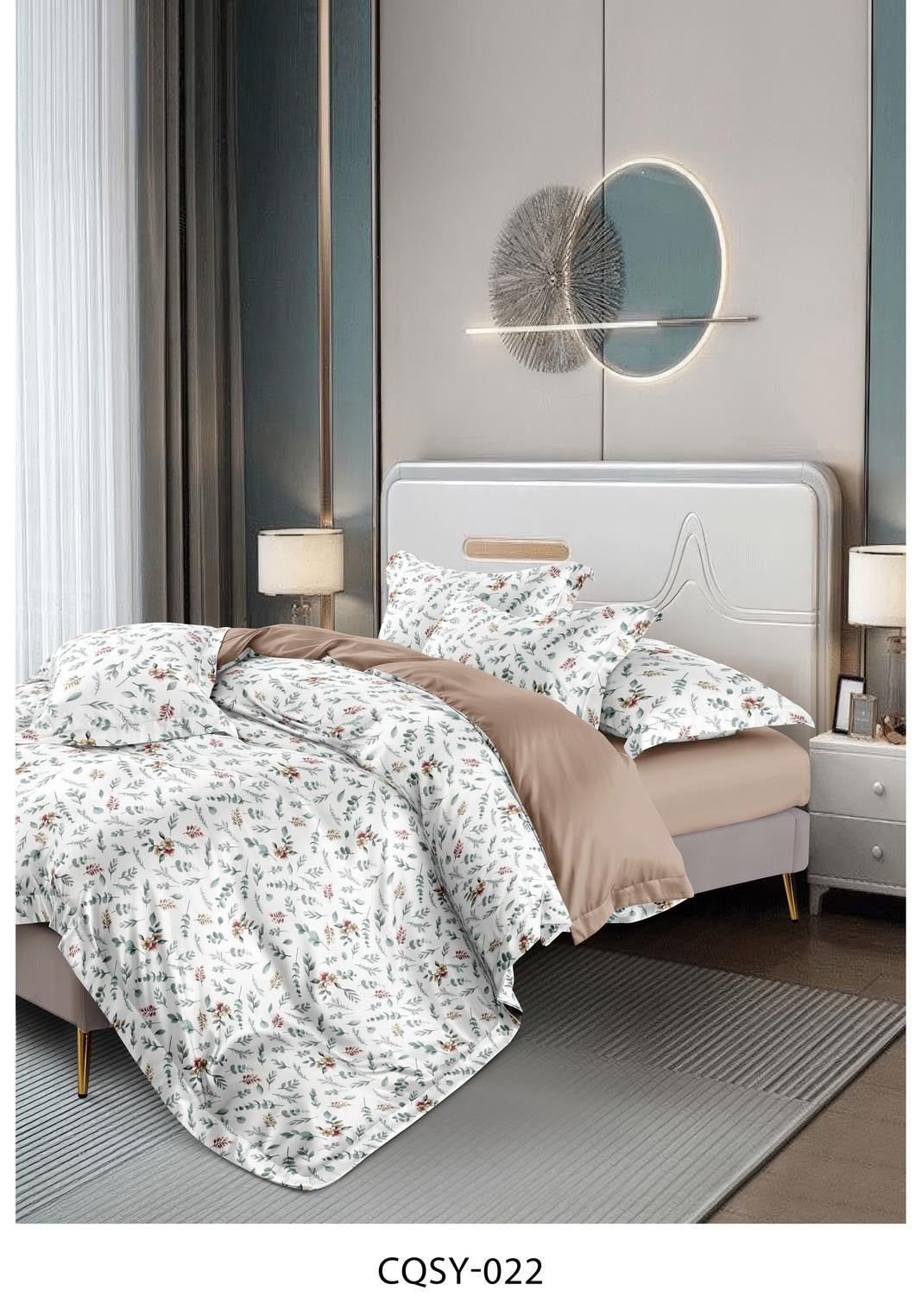 Elegant Floral King Size Comforter Set – 6 Pieces | Premium Cotton Fabric