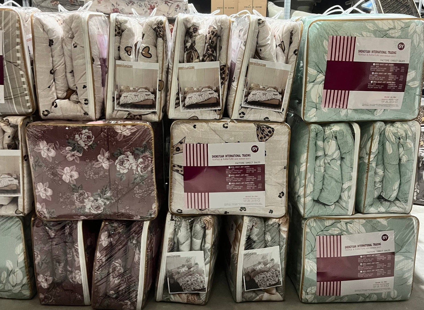 Floral print King size comforter 6 pieces set - 220 x 240cm