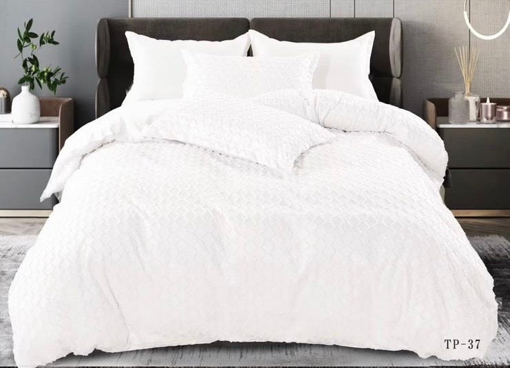 King Size Comforter Set 6-Piece | Cotton Fabric with Embroidery | Bedding Set with Fitted Sheet and Pillowcases