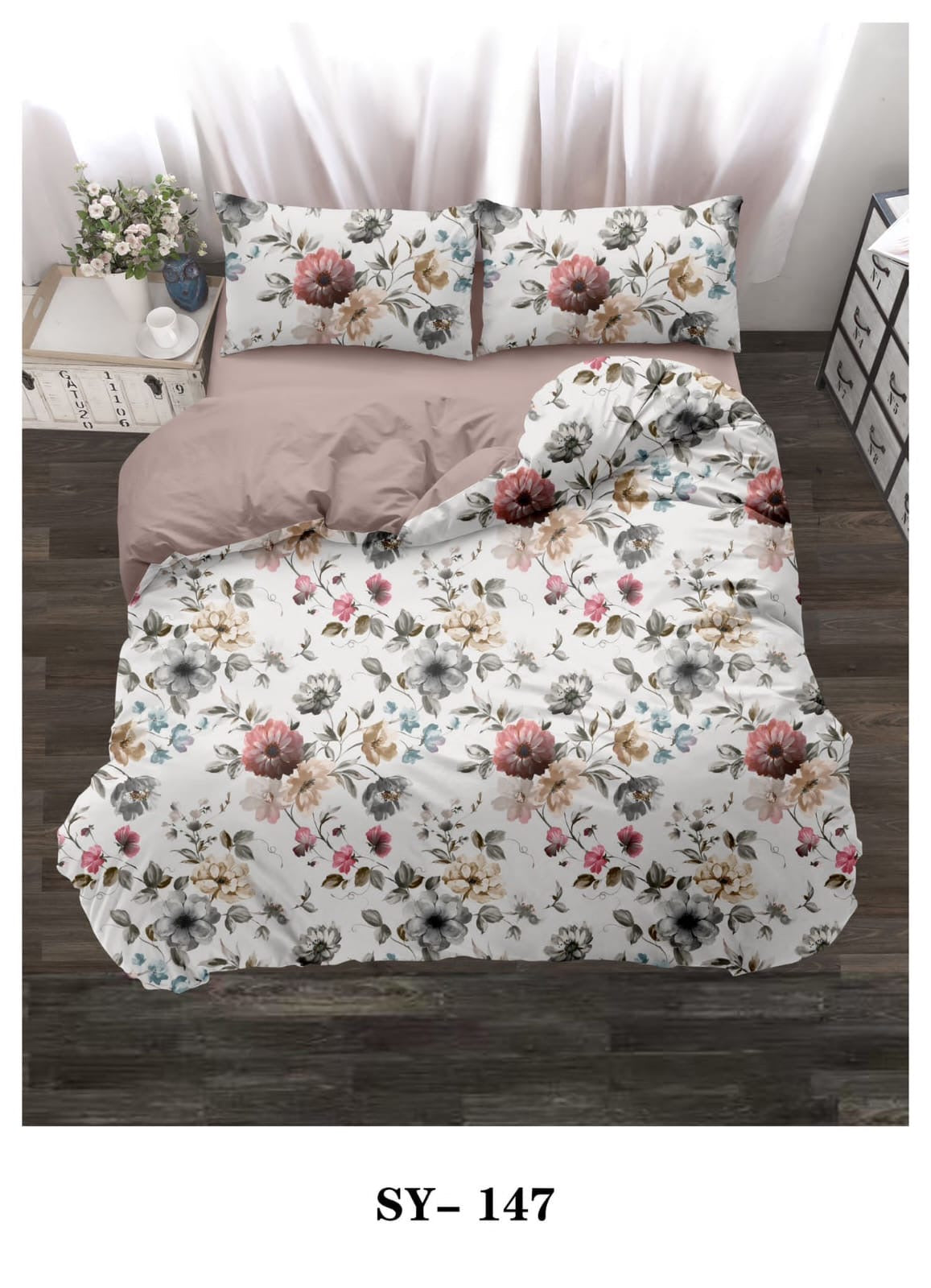 Floral King size comforter 6Pcs set - 220 x 240cm