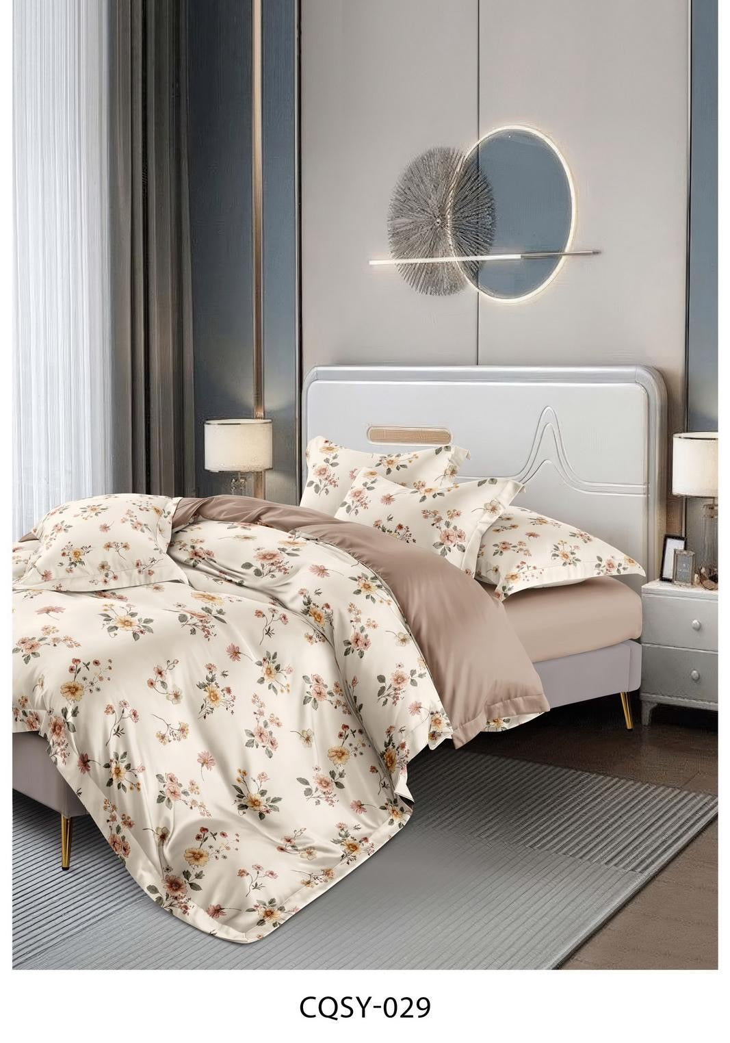 Elegant Floral King Size Comforter Set – 6 Pieces | Premium Cotton Fabric