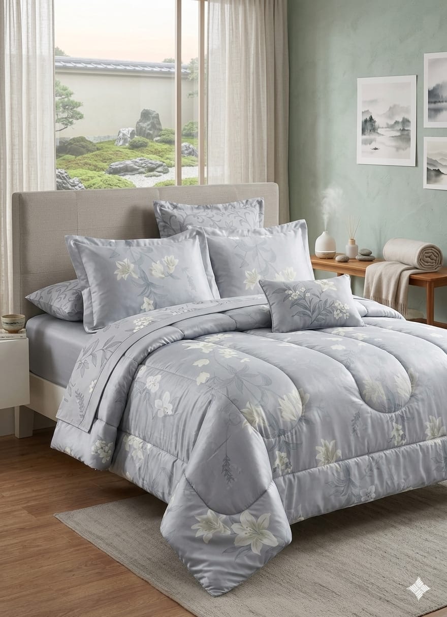 Floral 6-Piece Cotton Comforter Set | King Size Bedding Set