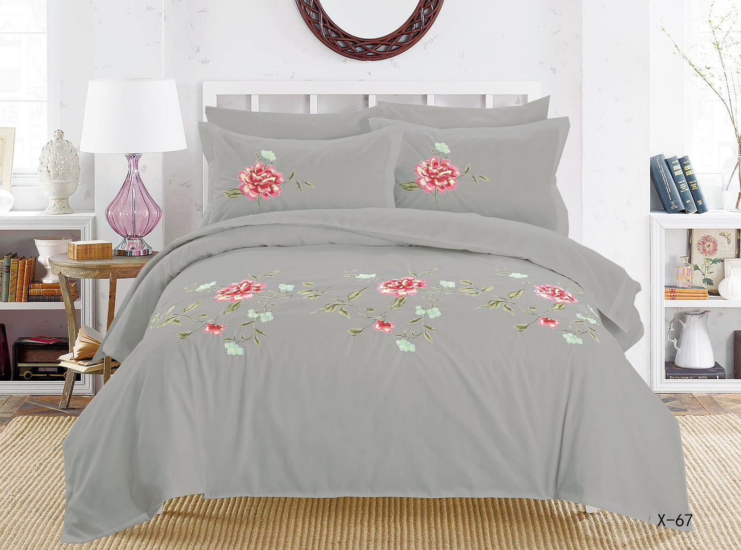 Embroidery Premium King Size Duvet Cover Set (6-Piece) - SK HOME CENTER