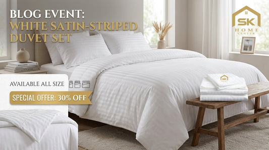 White striped duvet cover set