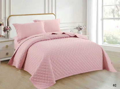 Luxury Satin Silk Quilted Bedspread Set – King Size | Premium 6-Piece (220x240cm)