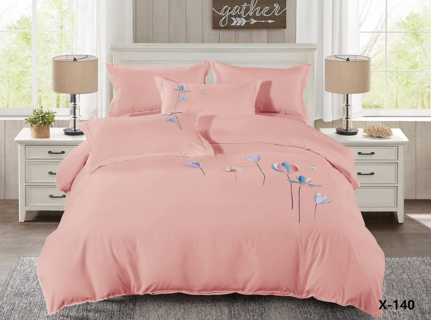 Embroidery Duvet Cover Set – King Size (6-Piece Set)