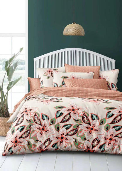 Floral print King size comforter 6 pieces set - 220 x 240cm