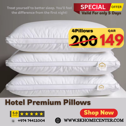 Hotel Premium Pillows 100% Cotton | 4Pillows QR 149!
