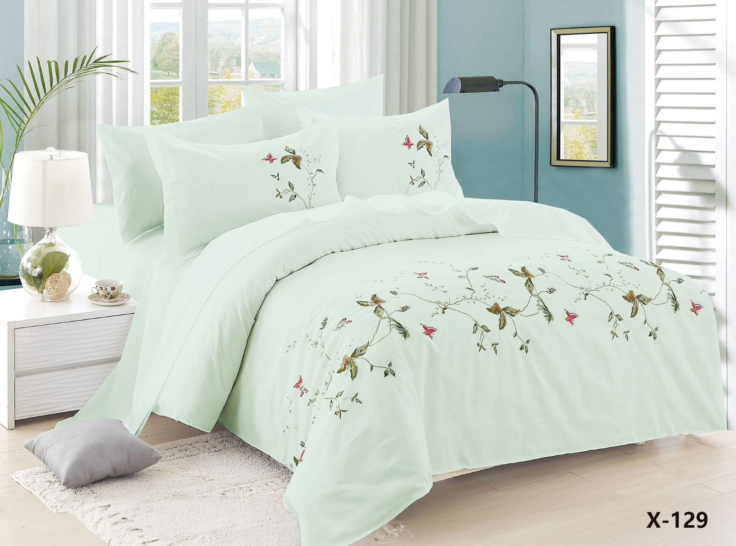 Embroidery designed premium cotton comforter 6pcs set-King