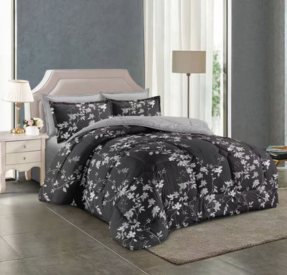 Floral print King size comforter 6 pieces set - 220 x 240cm