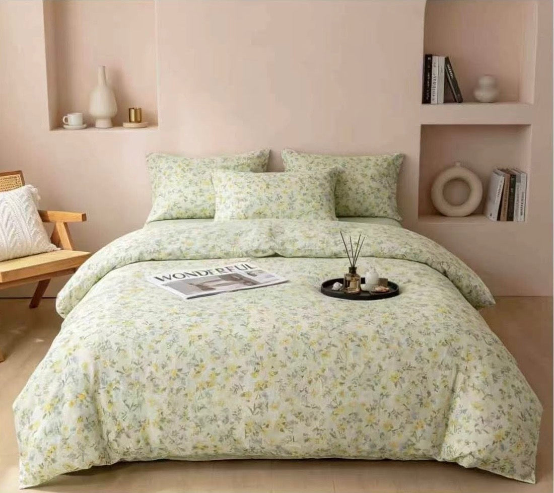 Premium Quality Comforter Set (Queen Size 4 Pcs set) 100% Cotton - SK HOME CENTER