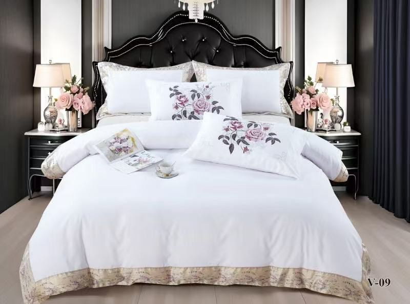 Luxury Cotton Printed Comforter Set – King Size | Elegant Floral Design | 6 Pieces Bedding Set