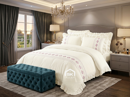 Luxury King Size Embroidery Comforter – Premium 6 Pieces Set (220×240 CM)