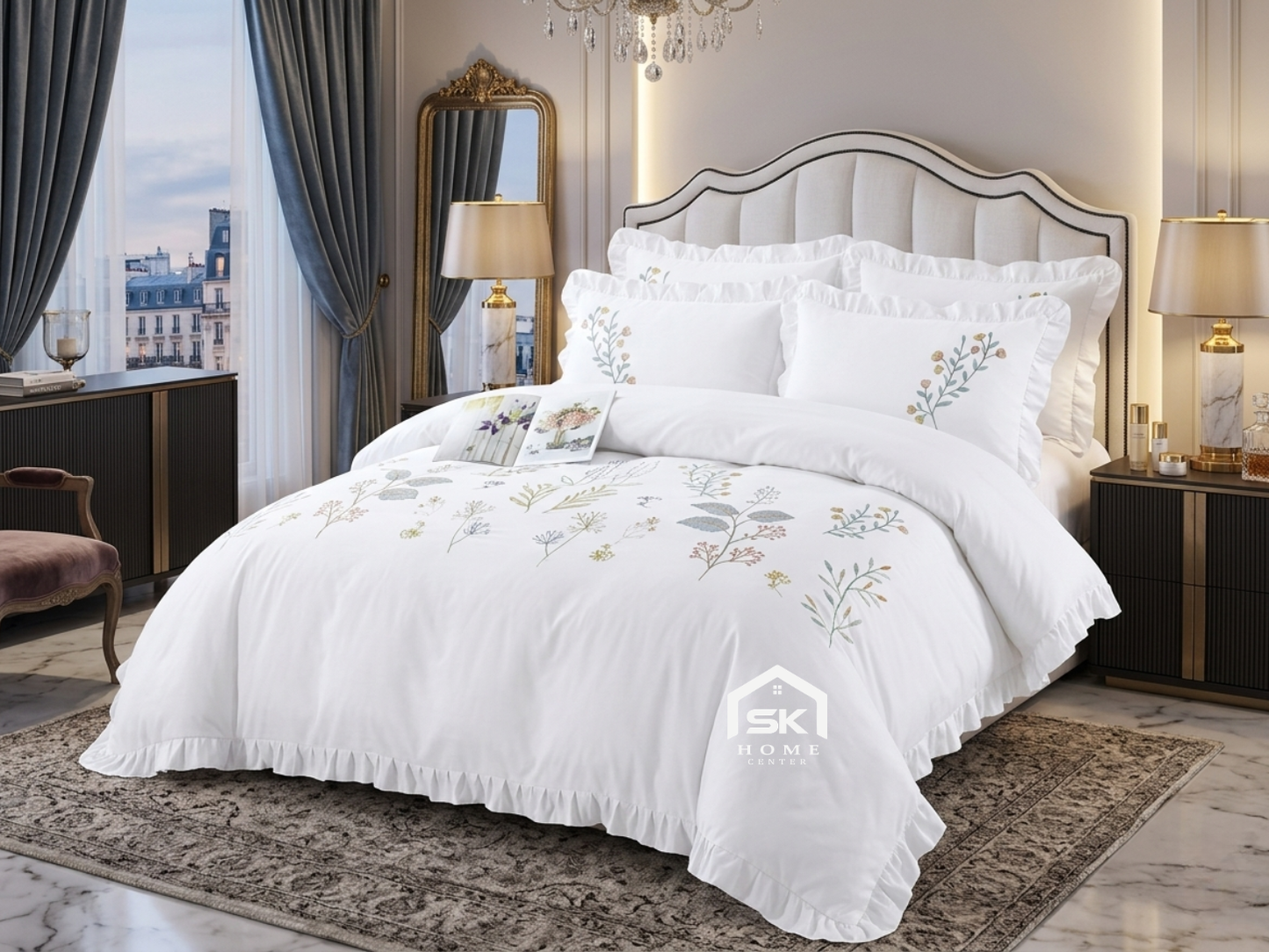 Luxury King Size Embroidery Comforter – Premium 6 Pieces Set (220×240 CM)