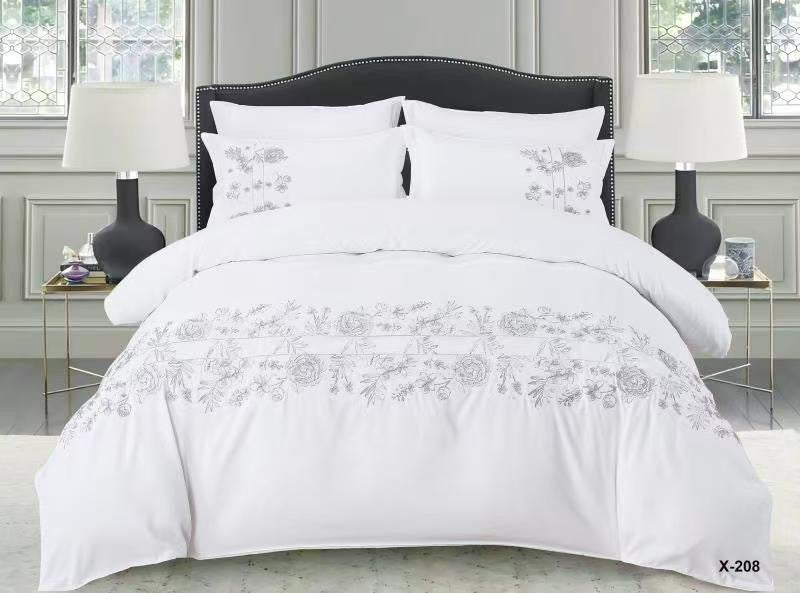 Embroidery designed premium cotton comforter 6pcs set-King