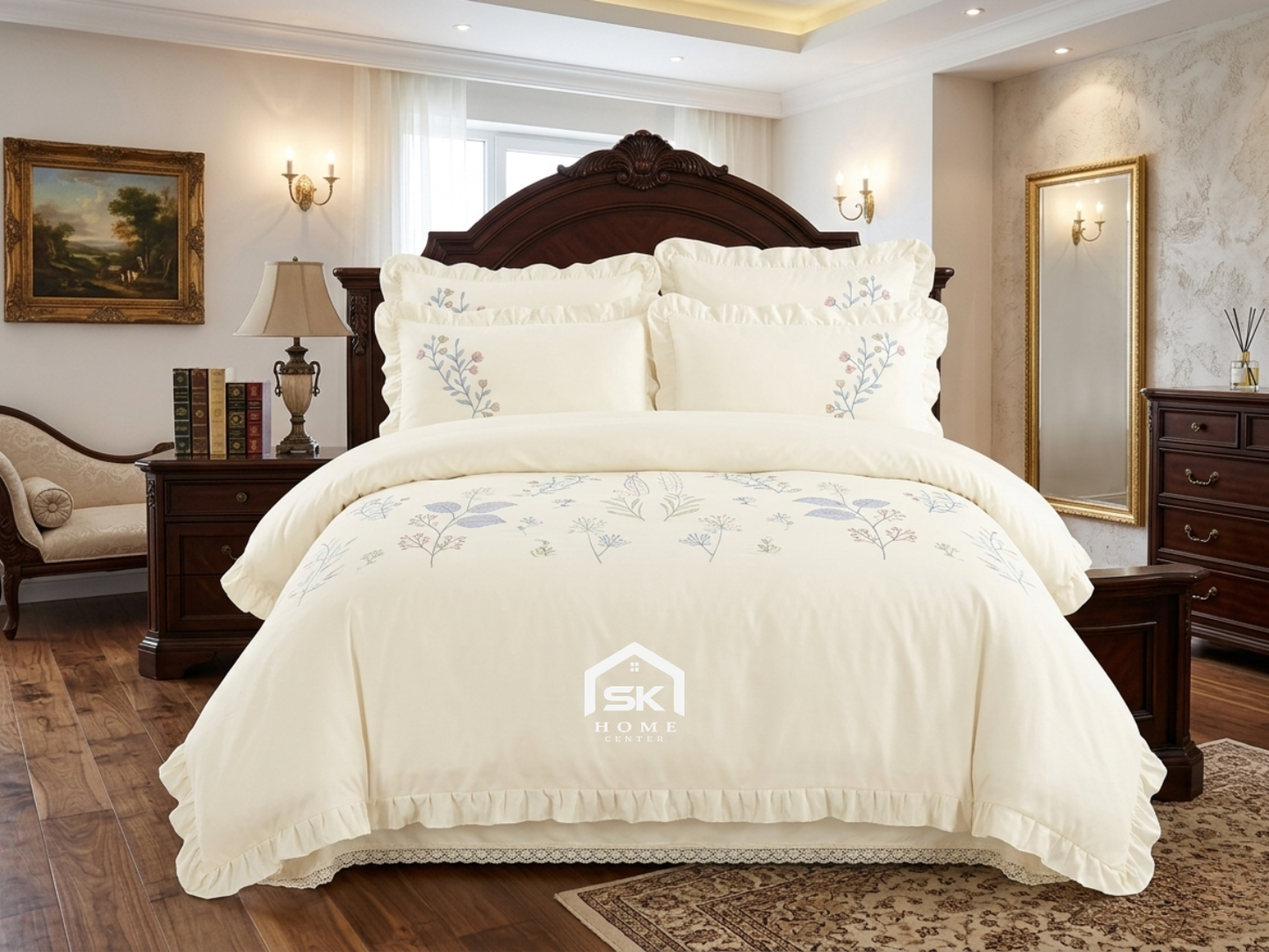 Luxury King Size Embroidery Comforter – Premium 6 Pieces Set (220×240 CM)