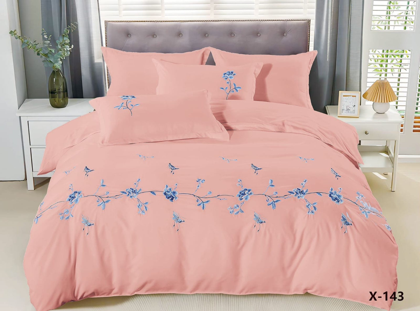 Embroidery Duvet Cover Set – King Size (6-Piece Set)