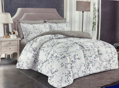 Floral print King size comforter 6 pieces set - 220 x 240cm