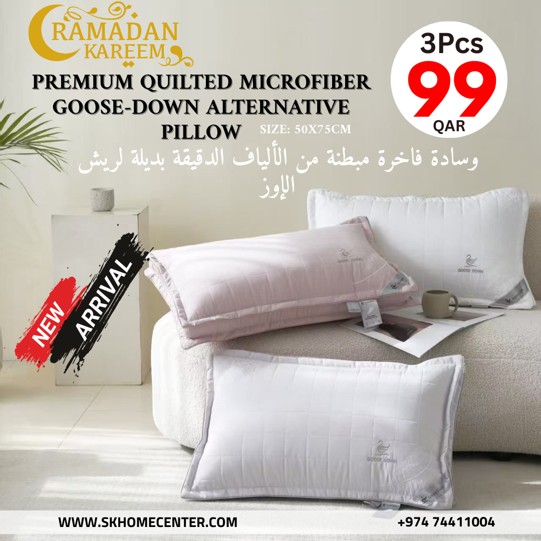 Premium Quilted Microfiber Goose-Down Alternative Pillow