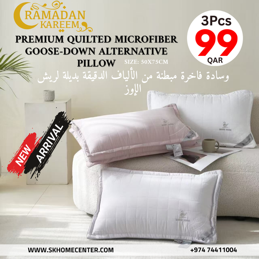 Premium Quilted Microfiber Goose-Down Alternative Pillow