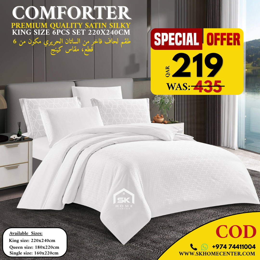 Satin Silky Premium Comforter Set With Matching Pillowcases - SK HOME CENTER