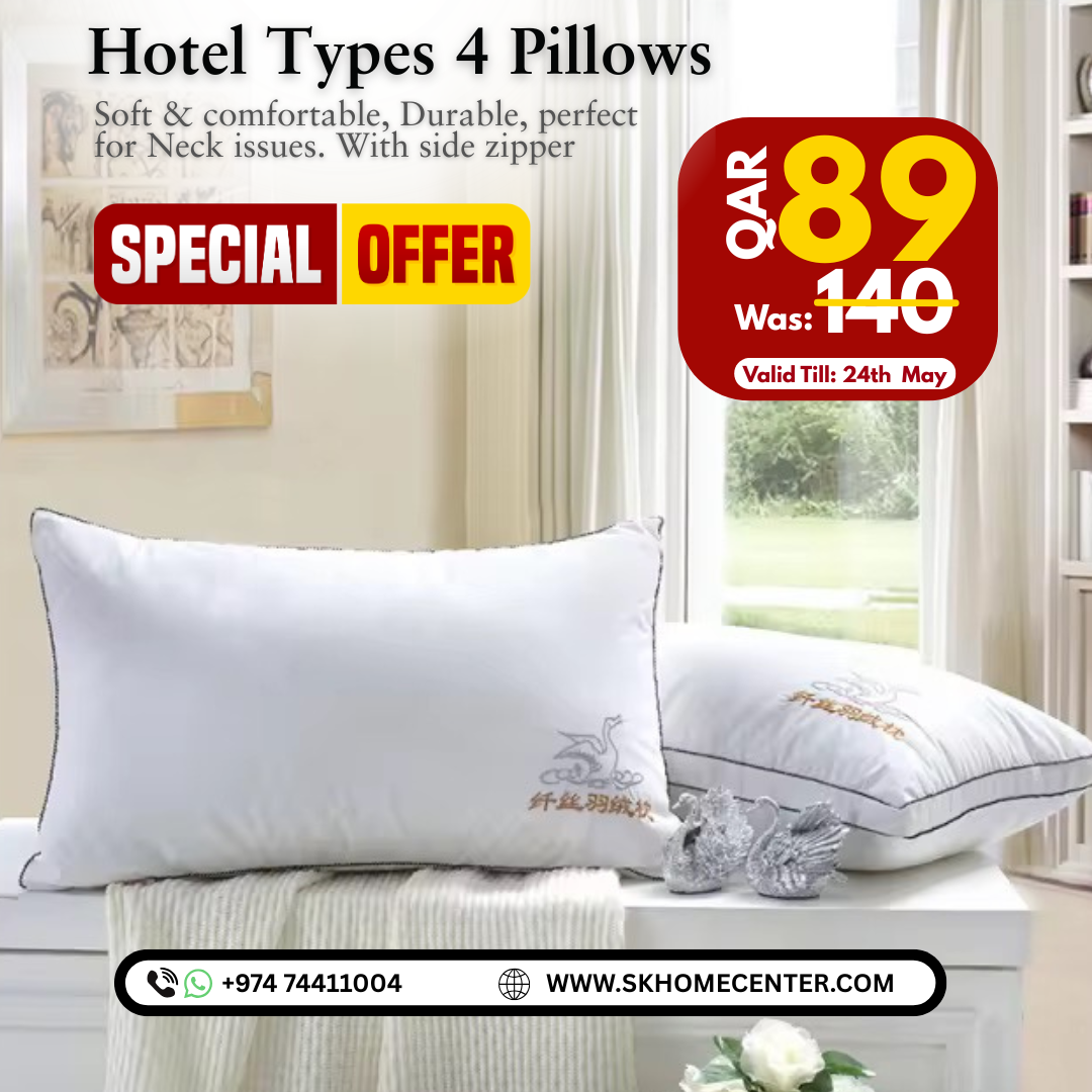 Duck Embroidery Hotel-Type pillows ( 4 Pillows QR 89)