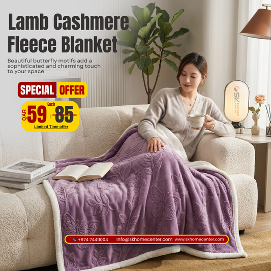Butterfly Bliss: Lamb cashmere Fleece Blanket