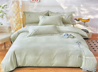 Embroidery designed premium cotton comforter 6pcs set-King