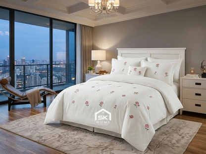 Luxury King Size Embroidery Comforter – Premium 6 Pieces Set (220×240 CM)