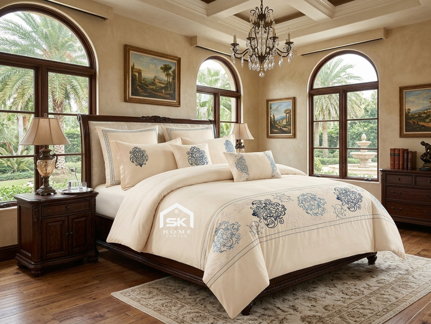 Luxury King Size Embroidery Comforter – Premium 6 Pieces Set (220×240 CM)