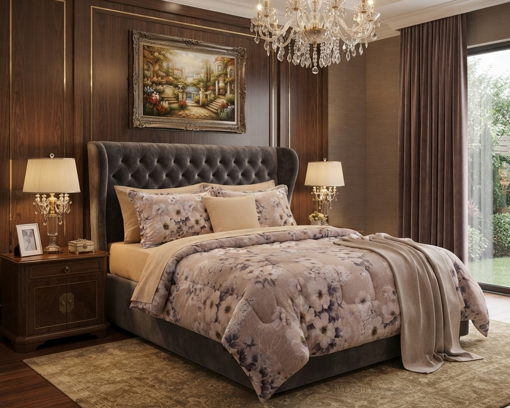 Floral 6-Piece Cotton Comforter Set | King Size Bedding Set - SK HOME CENTER