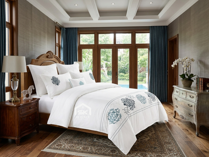 Luxury King Size Embroidery Comforter – Premium 6 Pieces Set (220×240 CM)