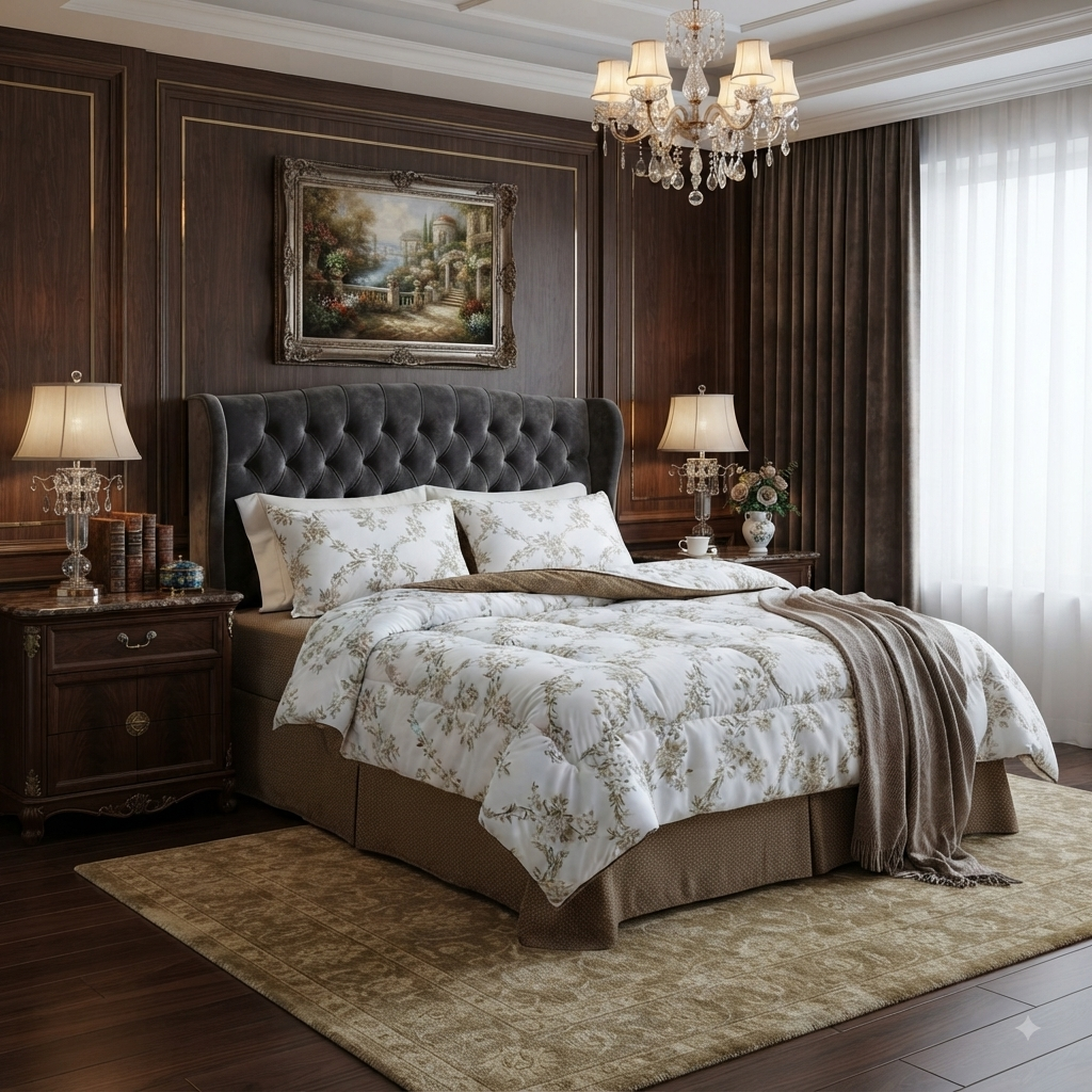 Floral 6-Piece Cotton Comforter Set | King Size Bedding Set - SK HOME CENTER