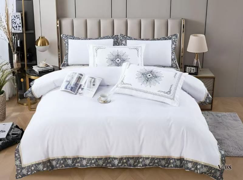 Luxury Cotton Printed Comforter Set – King Size | Elegant Floral Design | 6 Pieces Bedding Set
