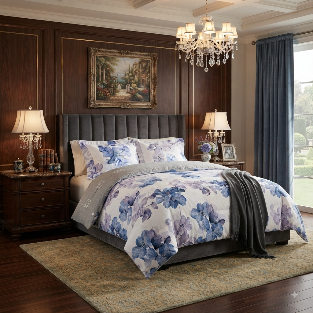 Floral 6-Piece Cotton Comforter Set | King Size Bedding Set - SK HOME CENTER