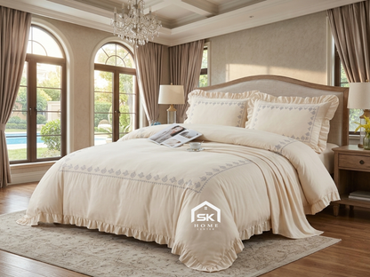 Luxury King Size Embroidery Comforter – Premium 6 Pieces Set (220×240 CM)