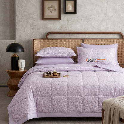 Floral Premium Quality cotton Light weight Quilted Bedspread Set - 6Piece King Size (220x240cm)